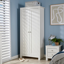 Wardrobe 2 Door White Hanging