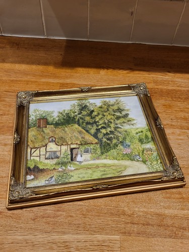 Framed cottage country scene - framed,