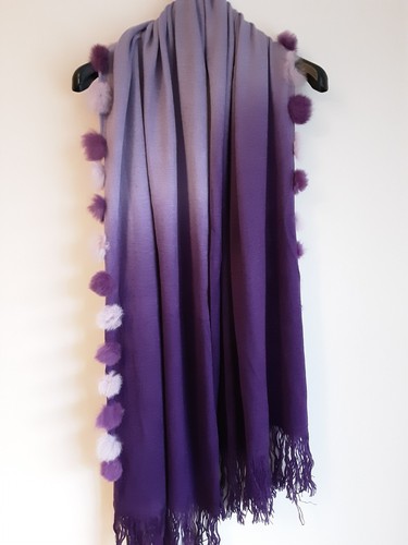 Deep purple ombre shawl wrap - purple,