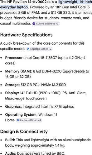 Pavilion laptop dv0602sa - hp, 14-dv0602sa