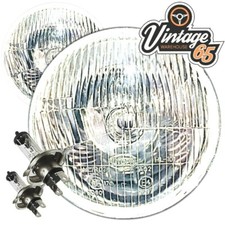 CLASSIC CAR 7" INCH HEADLIGHT HALOGEN CONVERSION KIT RHD PLUS H4 BULB NO PILOT