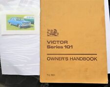 Original factory supplied 1960's Vauxhall Victor 101 owner's handbook - VGC.