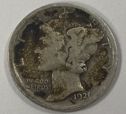 1921 10c mercury dime very - 1921, in