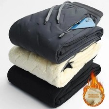 Men Winter Fleece Lined Thick Thermal Trousers Athletic Joggers Loose Warm Pants