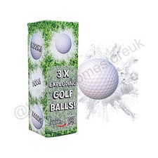 Golf Exploding Balls – 3 x Prank Balls for Golfers, Explode on Impact, Funny Gag