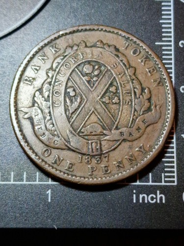 1837 canada penny - penny, bank