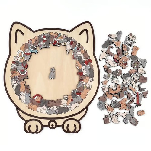 135 pcs cat shaped wooden - 135,