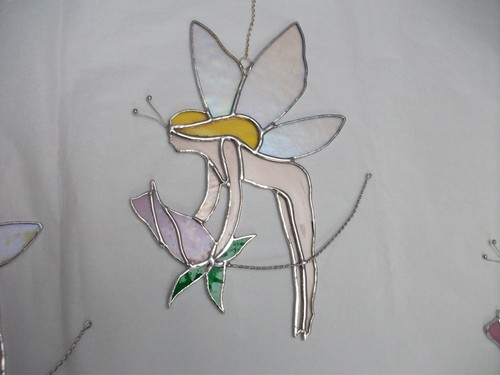 Stained glass flower fairy - glass,