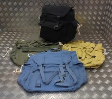 Military Style Vintage Canvas Web Rucksack Back Pack Festival   Asst Colours