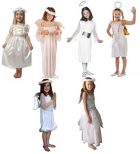 Girls Angel Christmas Nativity Fancy Dress Costume Kids Childrens Childs