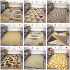 Ochre Yellow Living Room Rugs