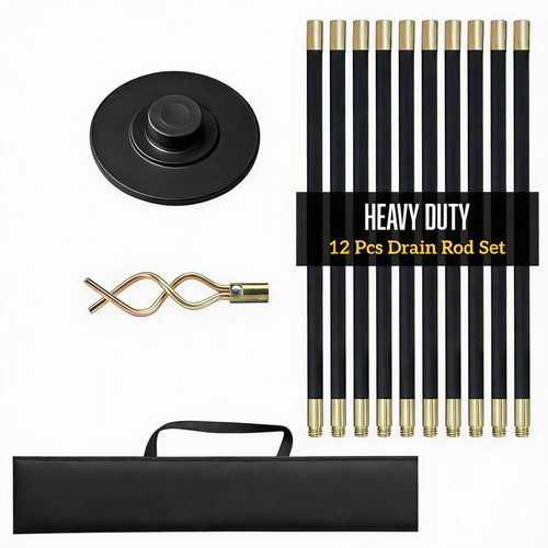 12x drain rods set - set, 9m