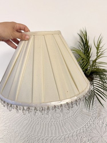 Cream pleated fabric lamp - cream,