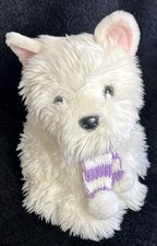 Adorable White Scotty Dog Soft Plush Toy wearing a Scarf .. Baylis & Harding