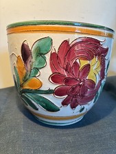 Vintage Retro Italian Hand Painted Indoor Plant Pot Planter 15cm Tall -17cm Wide