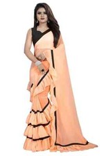 Women's Plain Georgette Ruffle