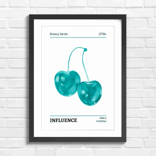 Retro vintage cherries art - retro,