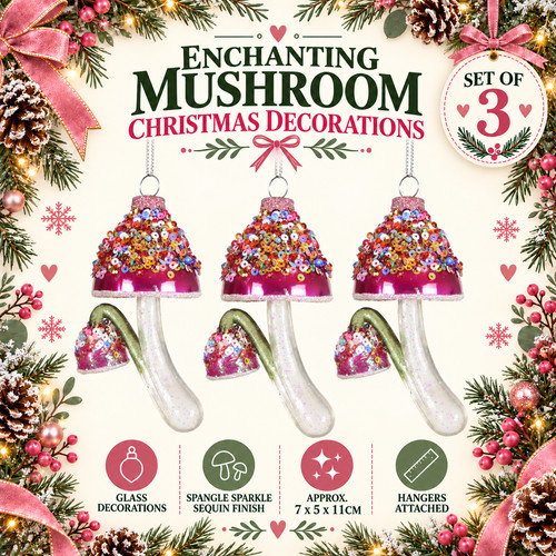 Pink glass mushroom - pink,
