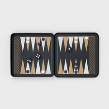 Iron & Glory Magnetic Travel Backgammon Portable Tin Board with Magnetic Pieces