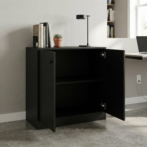 Black wooden kitchen storage - black,