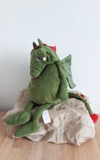 IKEA Flygdrake Plush Floppy 26" Big Green Dragon with Heart Soft Cuddly Toy