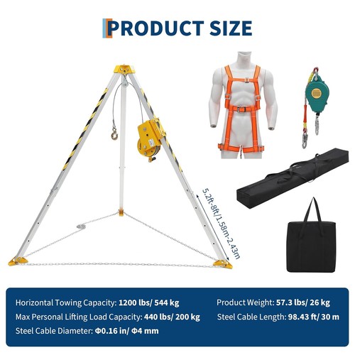 Confined space tripod kit - tripod,