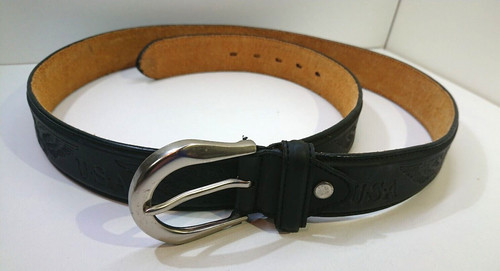 Leather buckle belt - belt, mens