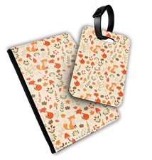 Passport Cover & Luggage Tag - Fox Repeat - Holiday Travel Fox Animals