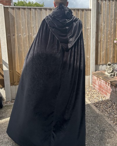 Hooded black cloak - hooded,