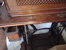 Antique 1898  Industrial Singer Sewing Machine with Treadle Table, Cover, Manual
