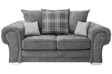 Verona Scatter Grey Fabric Sofa Corner 3+2+1 Seater Stool Premium Quality Couch