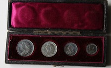  1894 SILVER MAUNDY 4 COIN SET IN WRONG DATED CASE GREY TONING PATCHY COMPLETE
