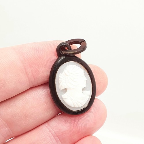 Antique cameo necklace pendant - antique,
