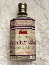 1940s Castle Brand No 149 Old English Mitcham Lavender Water Bottle - Empty
