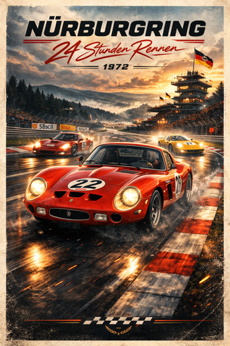 Ferrari 250 gto racing poster - 250,
