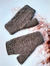 Handmade Fingerless Men's Gloves Cozy & Warm Knitted Mittens for Cold Weather