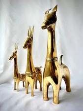 Rare Large  Brass Donkey Trio
