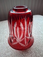 Heavy Cranberry glass tulip