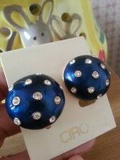 "Ciro" Dome Shape Navy Enamel