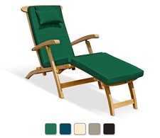 Teak garden steamer chair with - steamer,
