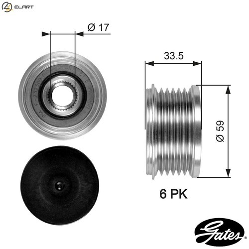 Alternator freewheel clutch - freewheel,