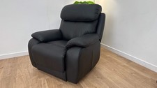 DFS Daytona Leather Recliner Rocking Chair in Jet Black