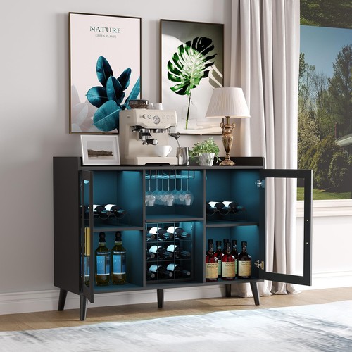 Led lighted wood wine - lighted,