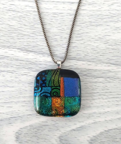 Dichroic fused glass patchwork - dichroic,