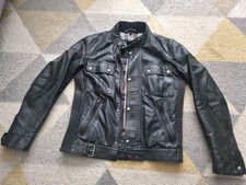 Mens Belstaff gangster Leather Jacket Size M 38 black 