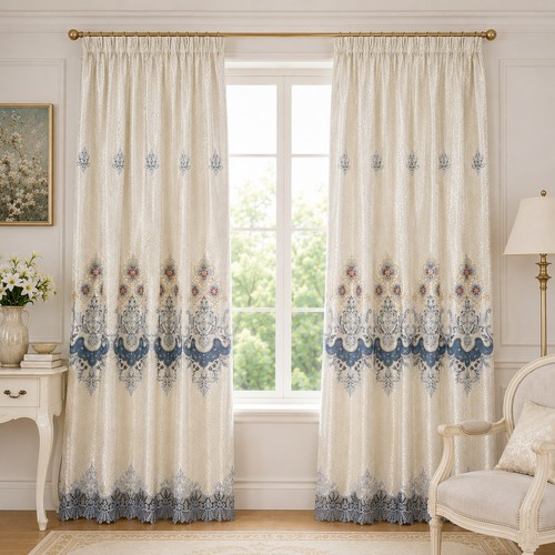 Pencil pleat embroidered - pleat,