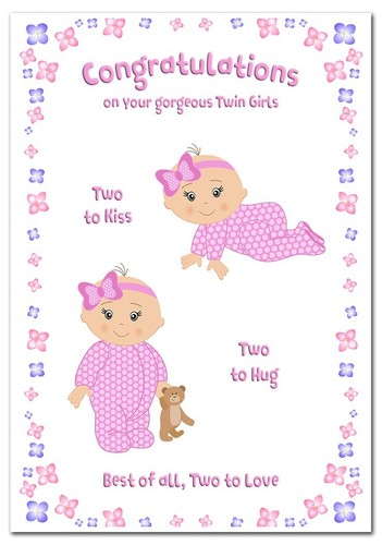 Twin baby girl card newborn - baby,