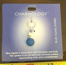 Pendant Charm Charmology Sphere Blue Agate Stone Birthstone Star sign New