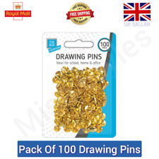 100 x BRASS DRAWING PINS