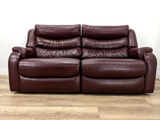 SOFA 2 Seater Manual Recliner Parker Knoll Burgundy Leather Zip-On Cushions